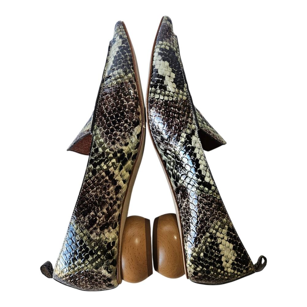 JEFFREY CAMPBELL Women's 7.5 Viona Shoes Pointed Toe Slip On Leather Snake Print - Picture 6 of 10